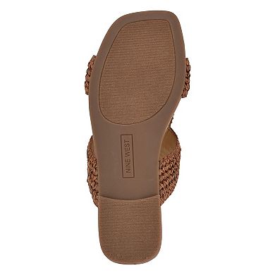 Nine West Quara Square Toe Flat Slip-On Women's Casual Sandals