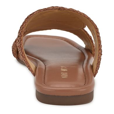 Nine West Quara Square Toe Flat Slip-On Women's Casual Sandals