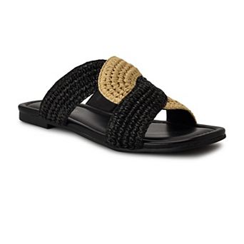 Nine West Quara Square Toe Flat Slip-On Women's Casual Sandals