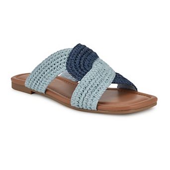 Nine West Quara Square Toe Flat Slip-On Women's Casual Sandals