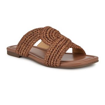 Nine West Quara Square Toe Flat Slip-On Women's Casual Sandals