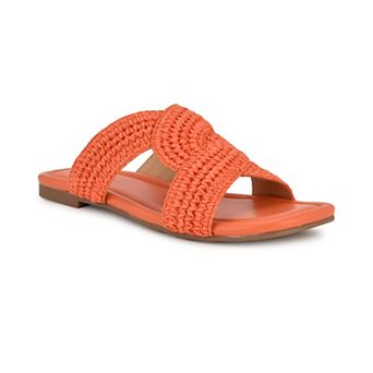 Nine West Quara Square Toe Flat Slip-On Women's Casual Sandals