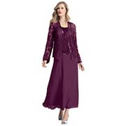 Women's R&M Richards 2-Piece Glitter Lace Dress & Jacket Set