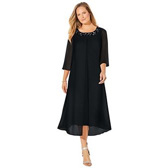 Catherines Women's Plus Size Petite Midnight Dazzle Flyaway Dress