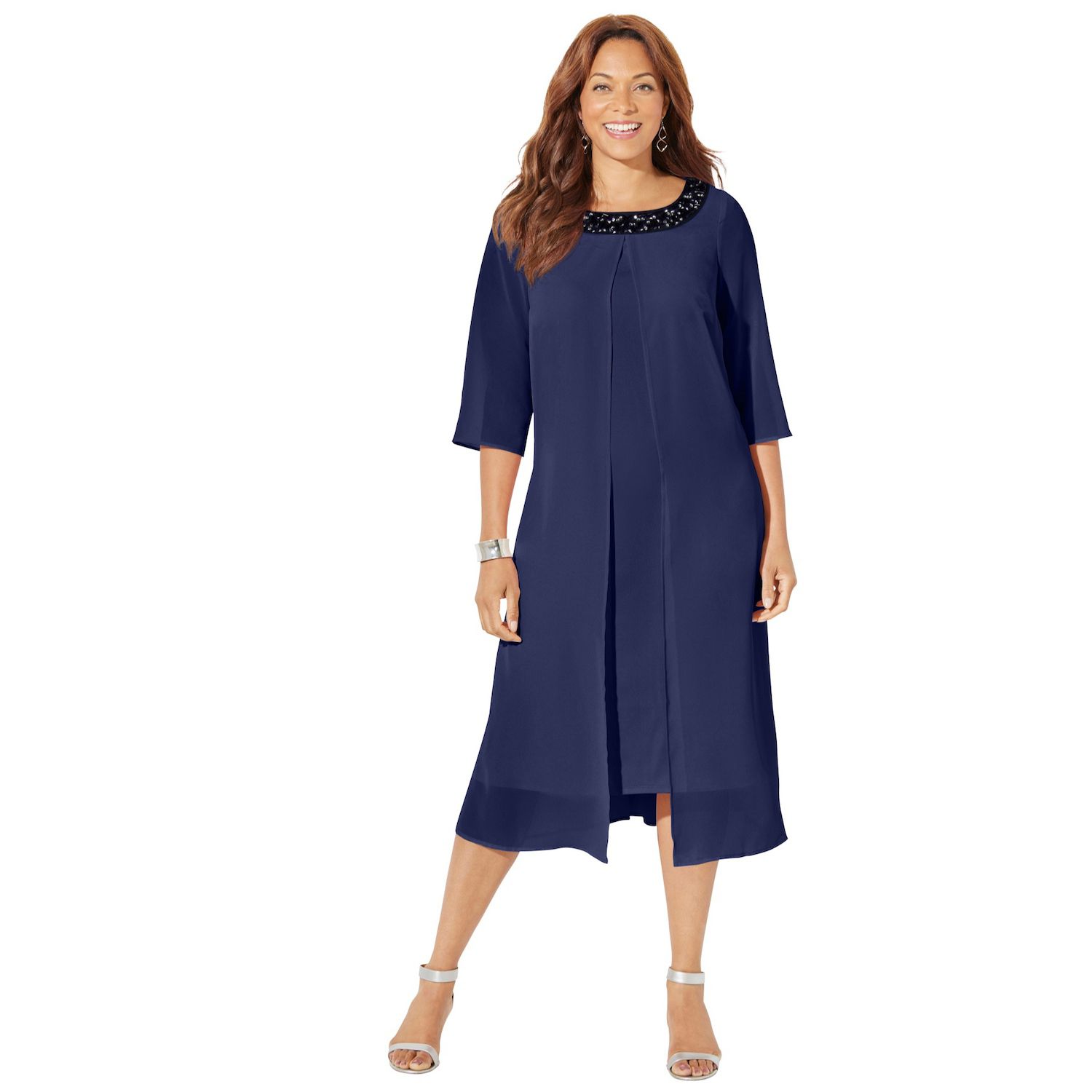Женские платья Catherines Plus Size Petite Midnight Dazzle Flyaway Dress