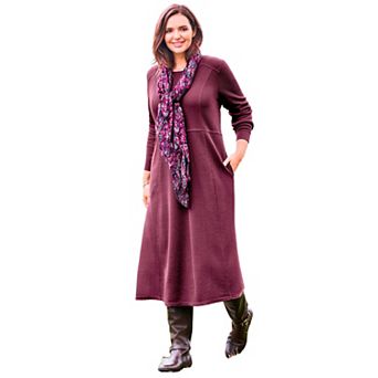 Woman Within Plus Size Thermal Knit A-Line Dress