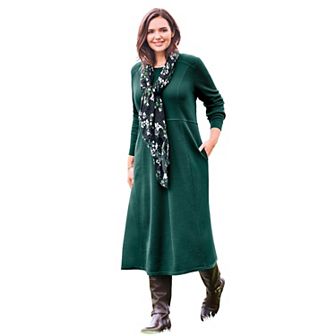 Woman Within Plus Size Thermal Knit A-Line Dress