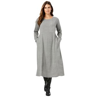 Woman Within Plus Size Thermal Knit A-Line Dress