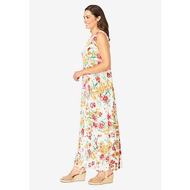 Woman Within Plus Size Petite Sleeveless Crinkle Dress