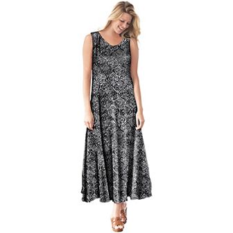 Woman Within Plus Size Petite Sleeveless Crinkle Dress