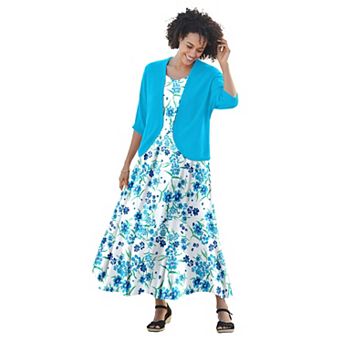 Woman Within Plus Size Petite Sleeveless Crinkle Dress