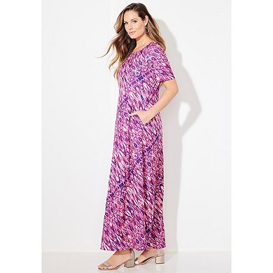 Catherines Women's Plus Size Petite Scoopneck Maxi Dress