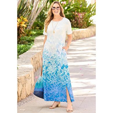 Catherines Women's Plus Size Petite Scoopneck Maxi Dress