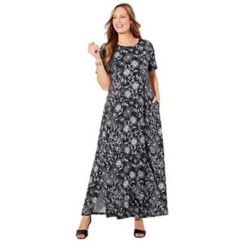 Catherines Women's Plus Size Petite Scoopneck Maxi Dress