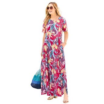 Catherines Women's Plus Size Petite Scoopneck Maxi Dress