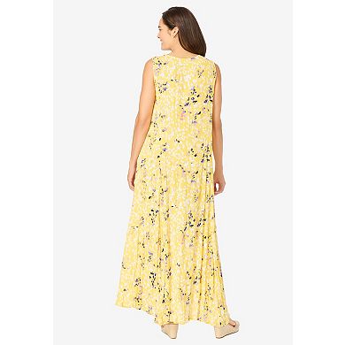 Woman Within Plus Size Sleeveless Crinkle Dress