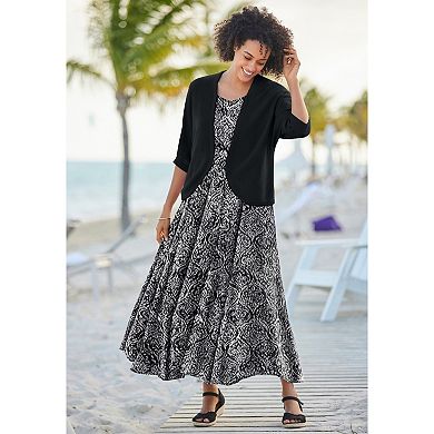 Woman Within Plus Size Sleeveless Crinkle Dress