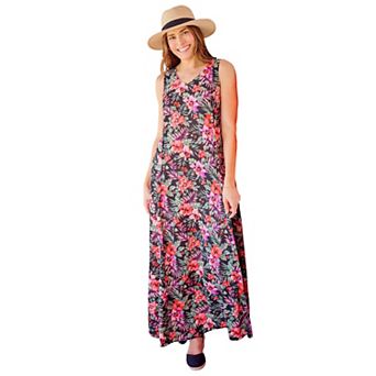 Woman Within Plus Size Sleeveless Crinkle Dress