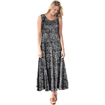 Woman Within Plus Size Sleeveless Crinkle Dress