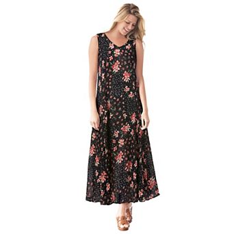 Woman Within Plus Size Sleeveless Crinkle Dress