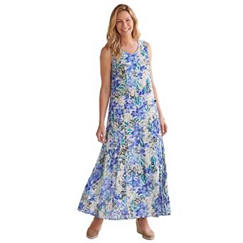 Woman Within Plus Size Sleeveless Crinkle Dress