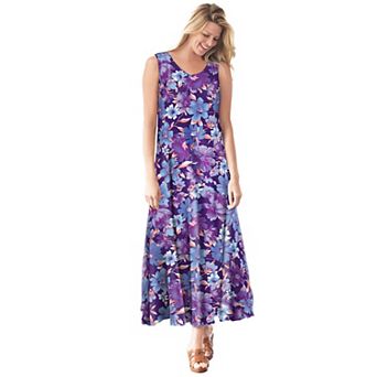 Woman Within Plus Size Sleeveless Crinkle Dress