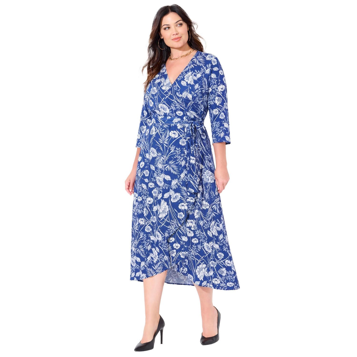 Женские платья Catherines Plus Size Easy Faux Wrap Dress