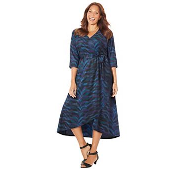 Catherines Women's Plus Size Easy Faux Wrap Dress