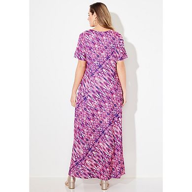 Catherines Women's Plus Size Petite Scoopneck Maxi Dress