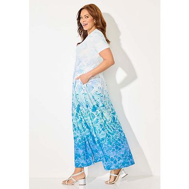 Catherines Women's Plus Size Petite Scoopneck Maxi Dress