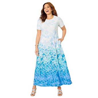 Catherines Women's Plus Size Petite Scoopneck Maxi Dress
