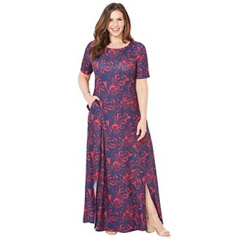 Catherines Women's Plus Size Petite Scoopneck Maxi Dress