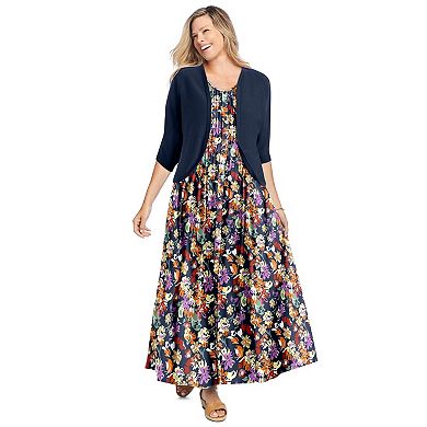 Woman Within Plus Size Pintucked Sleeveless Dress