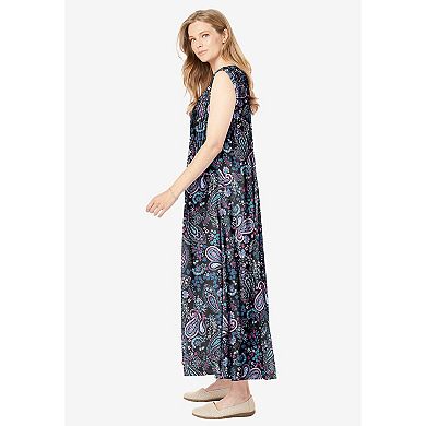 Woman Within Plus Size Pintucked Sleeveless Dress