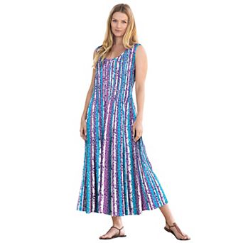 Woman Within Plus Size Pintucked Sleeveless Dress