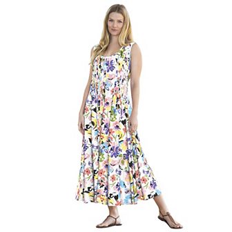 Woman Within Plus Size Pintucked Sleeveless Dress
