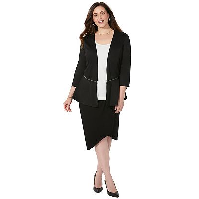 Ponte knit blazer plus size store