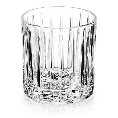 Godinger Silver Parallels Double Old Fashion Glasses 6 Piece Set