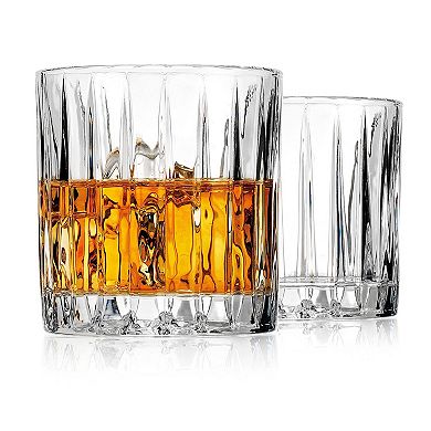 Godinger Silver Parallels Double Old Fashion Glasses 6 Piece Set