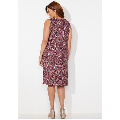 Catherines Women's Plus Size Petite Soft Knit Jacket Dress