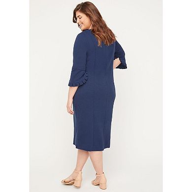 Catherines Women's Plus Size Ruffle Sleeve Shift Dress