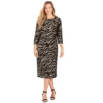 Catherines Women's Plus Size Liz&Me Ponte Knit Dress