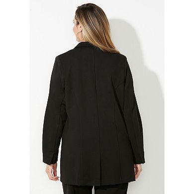 Catherines Women's Plus Size Liz&Me Ponte Knit Blazer