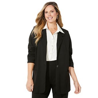 Catherines Women's Plus Size Liz&Me Ponte Knit Blazer