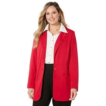 Catherines Women's Plus Size Liz&Me Ponte Knit Blazer