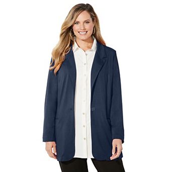 Catherines Women's Plus Size Liz&Me Ponte Knit Blazer