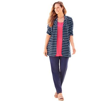 Catherines Women's Plus Size Liz&Me Ponte Knit Blazer