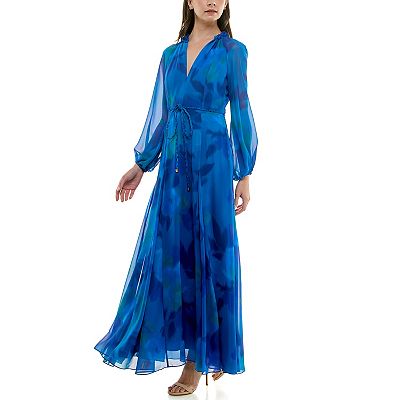 Taylor Chiffon Maxi Dress, 8 / Blue