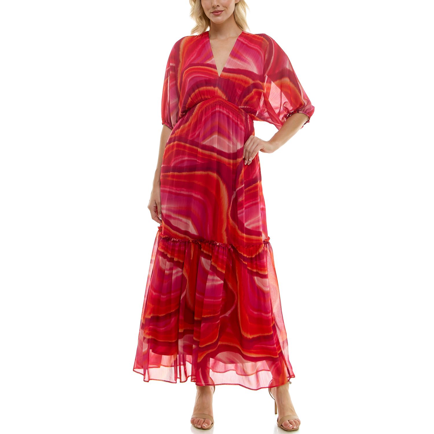 Женские платья Taylor V-Neck Dolman Sleeve Fit & Flare Maxi Dress