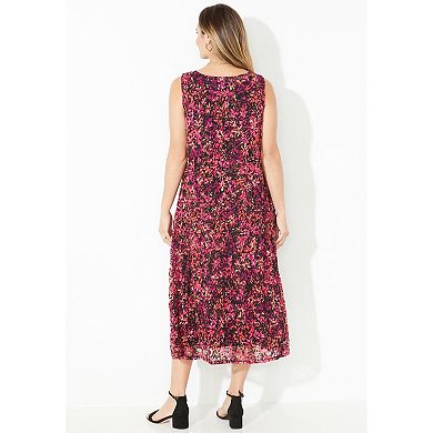 Catherines Women's Plus Size Printed Lace Dress
